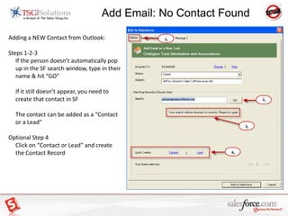  Outlook – NEW Calendar or TaskStep 1 	Go to your Outlook CalendarStep 2: Create a new eventStep 3:Name your event “Test Salesforce Calendar”Step 4:Click on “Save and Mark for Sync”