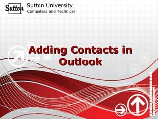 Adding Contacts in Outlook 