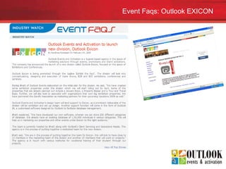 Event Faqs: Outlook EXICON 