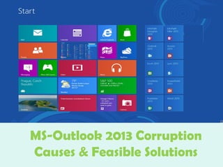 MS-Outlook 2013 Corruption
Causes & Feasible Solutions

 