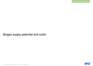 26 | Outlook for biogas and biomethane | IEA 2020. All rights reserved
Sustainable supply potential & costs
Biogas supply potential and costs
 