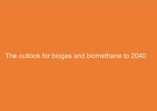 The outlook for biogas and biomethane to 2040
 