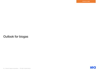 45 | Outlook for biogas and biomethane | IEA 2020. All rights reserved
Outlook to 2040
Outlook for biogas
 