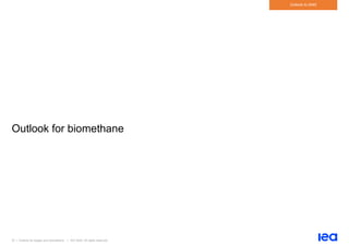 57 | Outlook for biogas and biomethane | IEA 2020. All rights reserved
Outlook to 2040
Outlook for biomethane
 