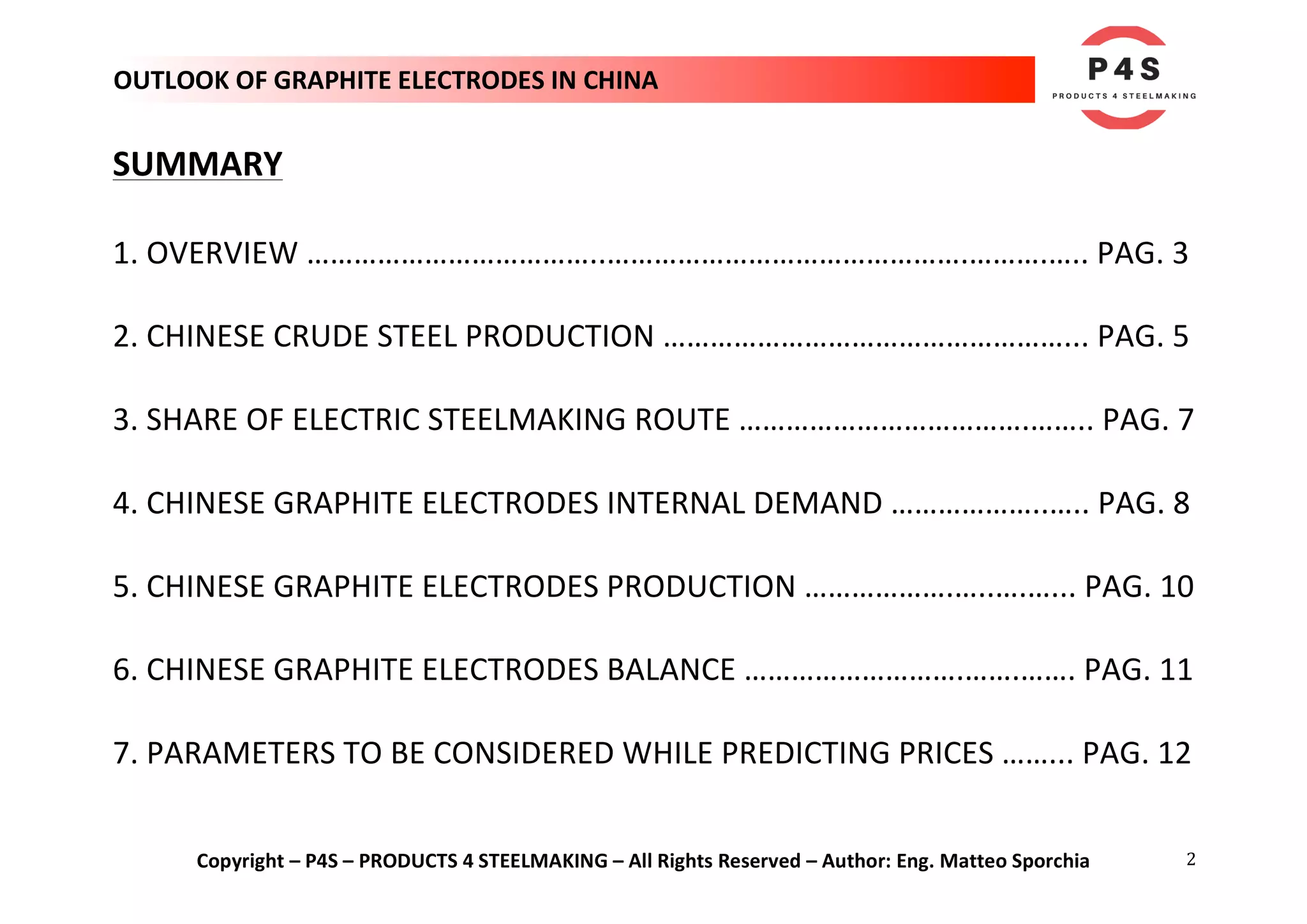 OUTLOOK OF GRAPHITE ELECTRODES IN CHINA (steel, steelmaking, metallurgy ...