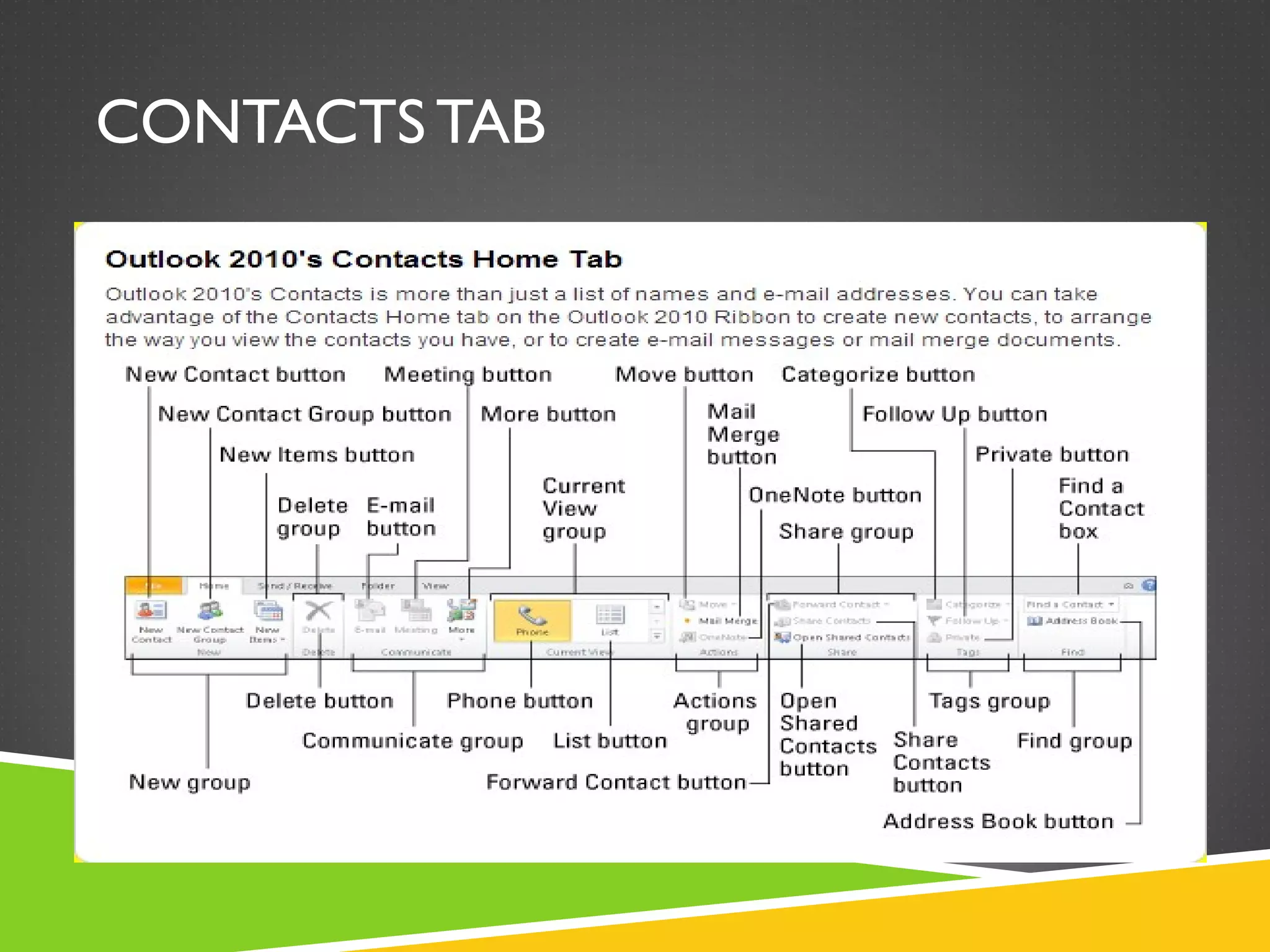 CONTACTS TAB
 