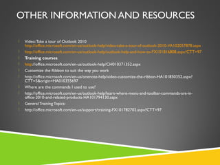 Outlook2010 training presentation | PPT