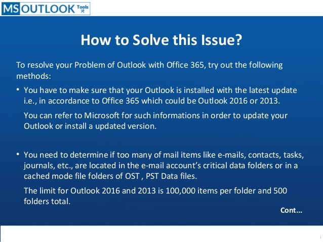 office 365 outlook performance issues