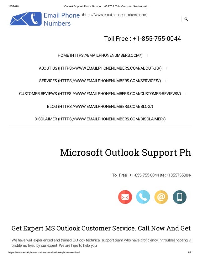 Outlook Support Phone Number 1 855 755