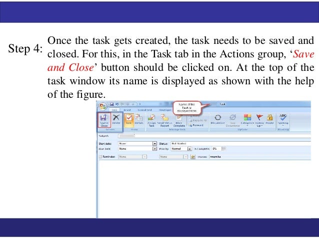 how to create link of the task in outlook