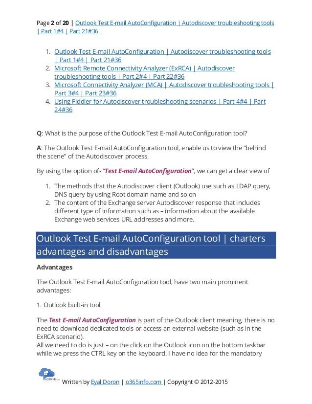 tool test autodiscover Outlook configuration e test autodiscover auto mail tool test autodiscover Outlook configuration e test autodiscover auto mail