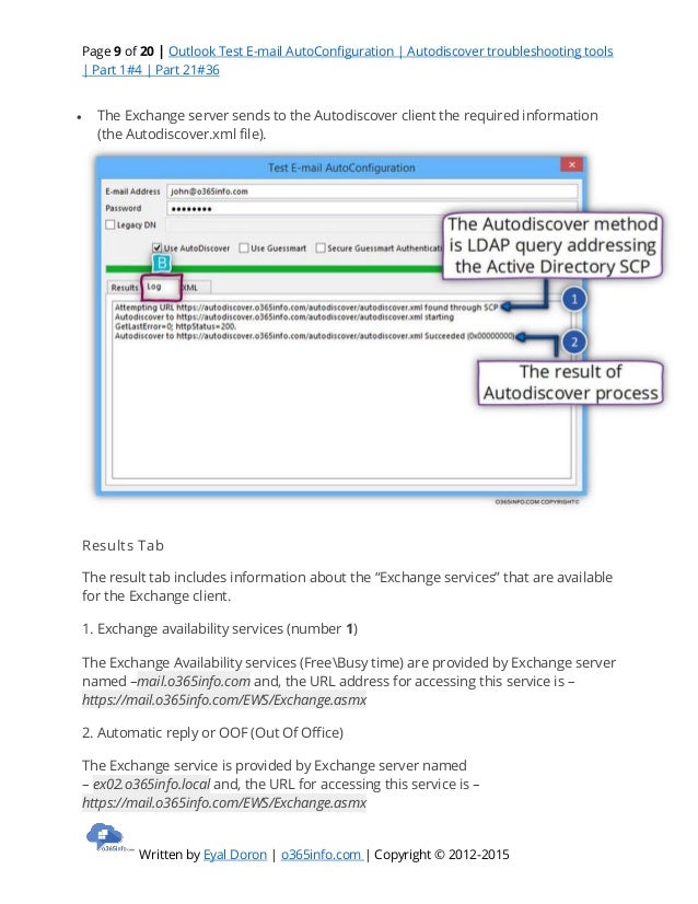 Outlook test e mail auto configuration autodiscover ...
