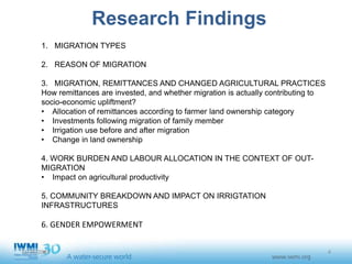 Impact of migration on agriculture and gender - Case study from ...