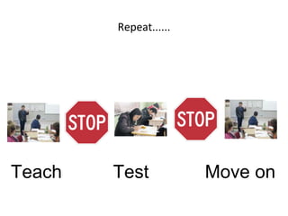 Repeat......
Teach Test Move on
 