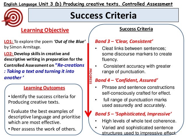 Success criteria in writing picture