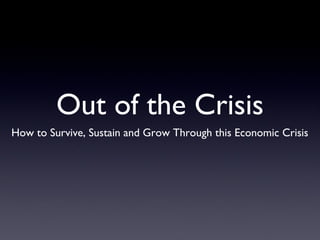Out of the Crisis ,[object Object]