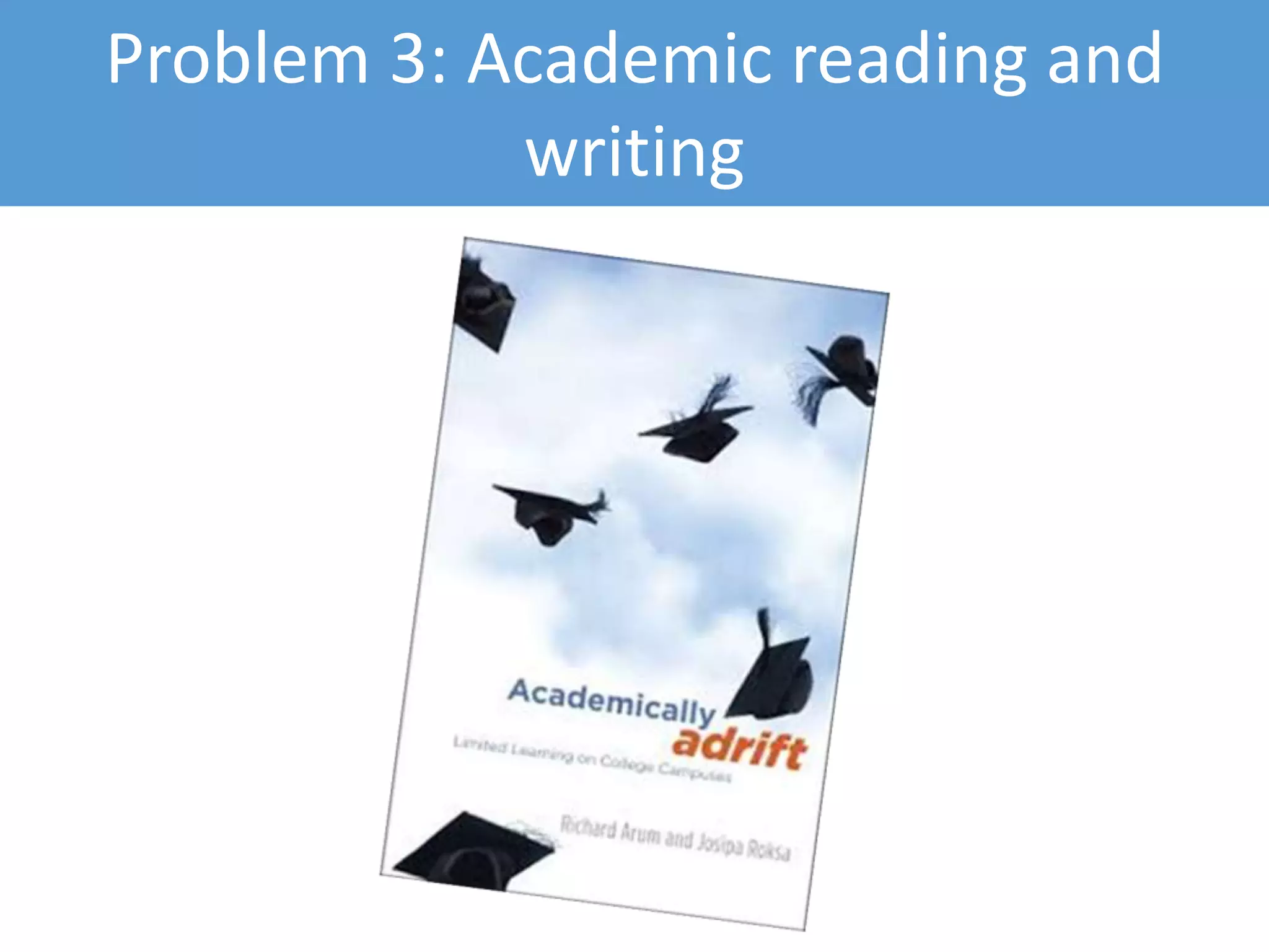 Problem 3: Academic reading and
writing
 