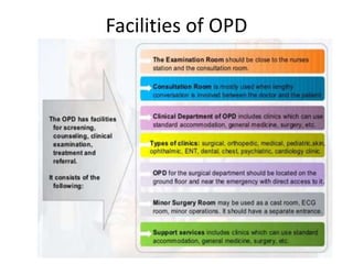 Facilities of OPD
 