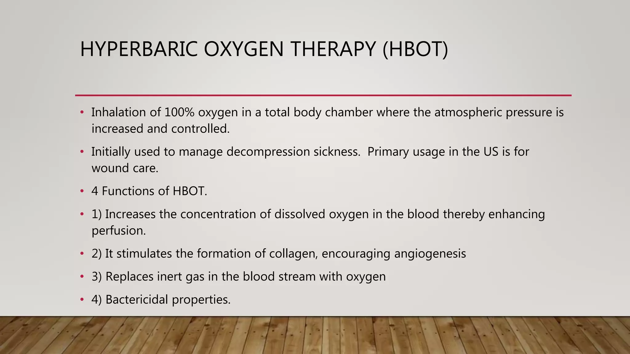 Outpatient Wound Care And Hyperbaric Center | PPTX