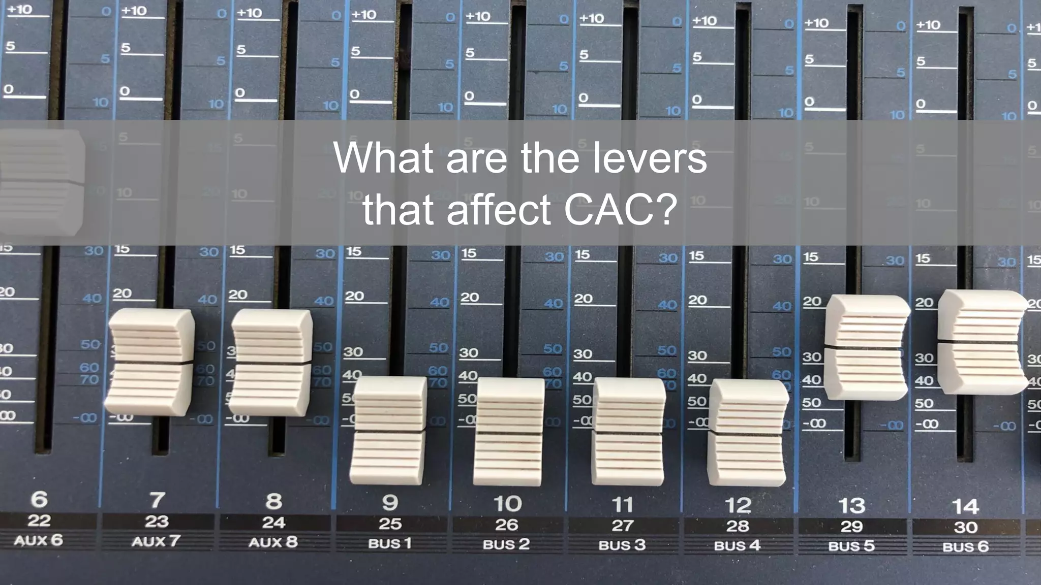 What are the levers
that affect CAC?
 