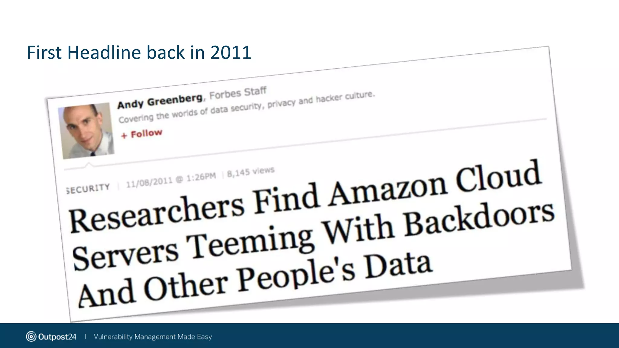 First Headline back in 2011
 