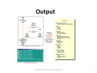 Programming Techniques and Algorithms Output 