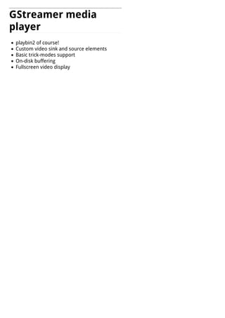 WebKit, HTML5 media and GStreamer on multiple platforms | PDF