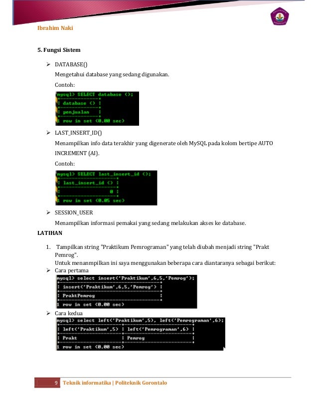 FUNGSI – FUNGSI DALAM MYSQL