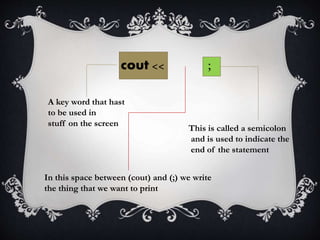 Output in c++ (cout) | PPTX | Programming Languages | Computing