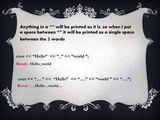Output in c++ (cout) | PPTX