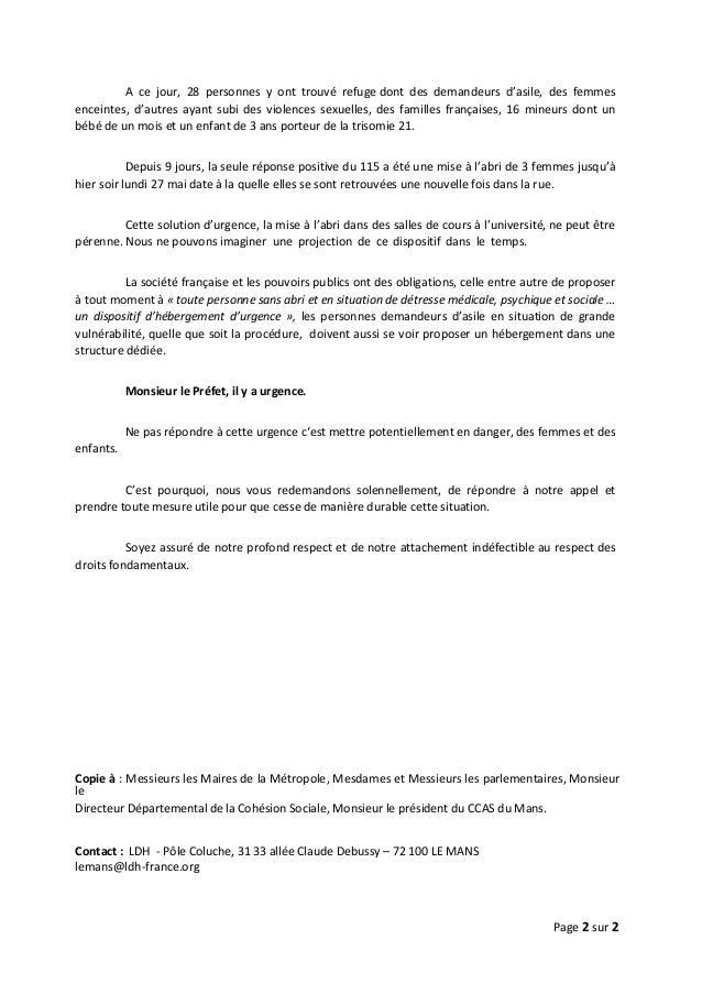 lettre prefet expulsion