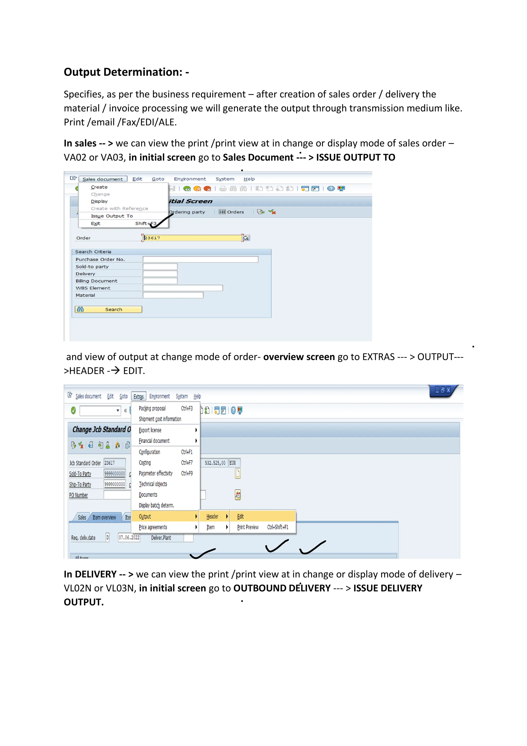 Output determination SAP S4 HANA SAP SD CC PDF