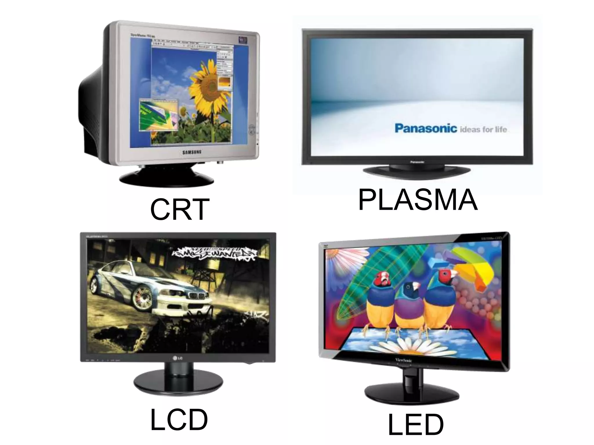 CRT
LEDLCD
PLASMA
 