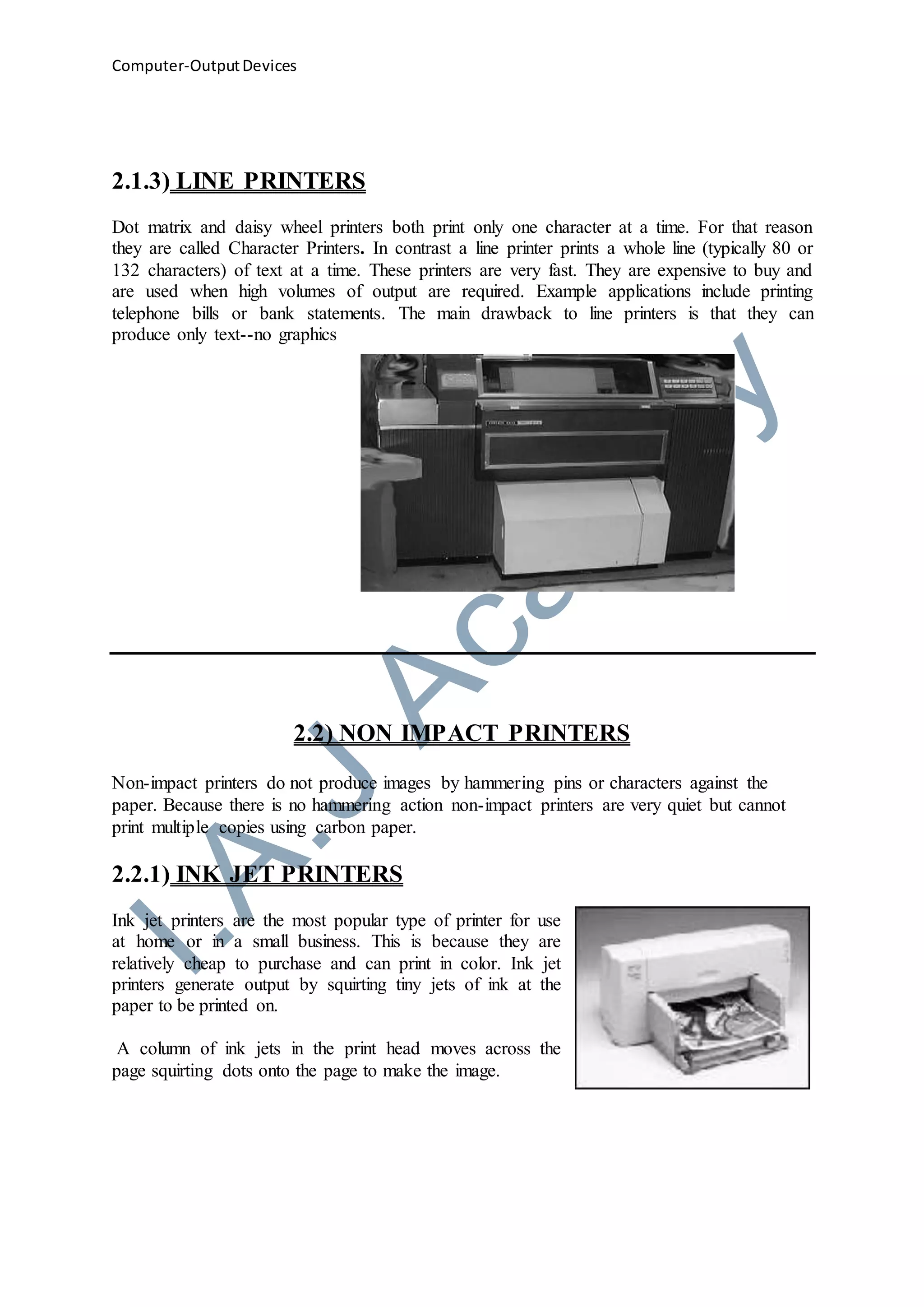 Output devices | DOC | Computer Peripherals | Computing