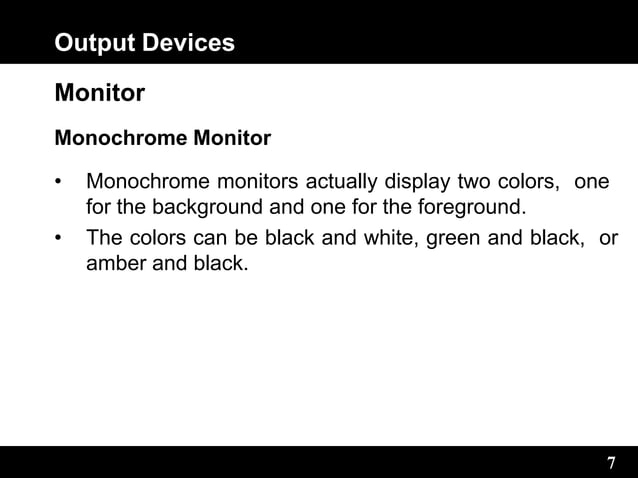 Computer System Output Devices Peripherals | PPT
