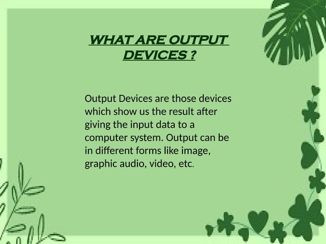 OUTPUT DEVICES PRACTICUM 2 POWERPOINT PRESENTATION | PPTX | Computer ...