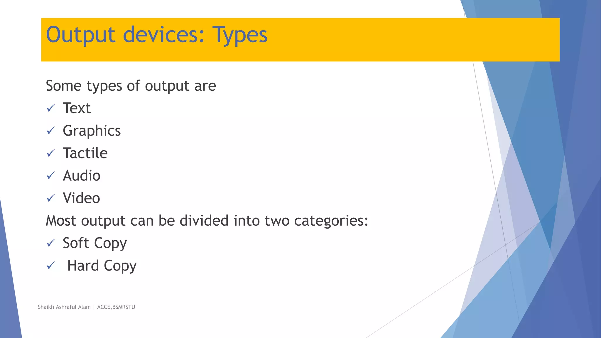 Output devices of Computer | PPT
