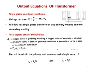 Output Equations Of Transformer And Design | PDF | Physics | Science