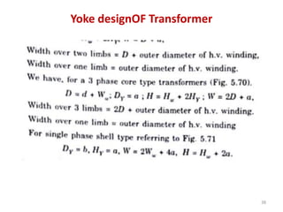 Output Equations Of Transformer And Design | PDF
