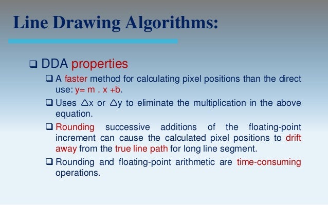 Line Drawing Using Dda Algorithm In C : Output primitives computer graphics c version