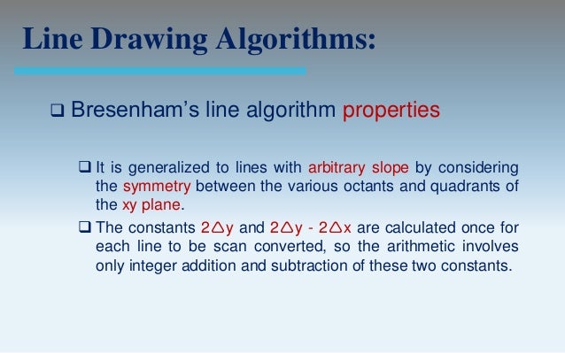 Bresenham Line Drawing Algorithm For All Slopes : Output primitives computer graphics c version
