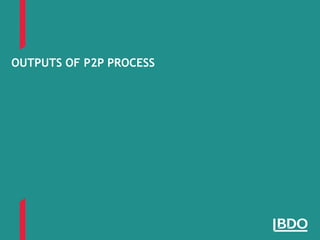 OUTPUTS OF P2P PROCESS
 