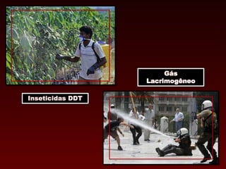 Inseticidas DDT
Gás
Lacrimogêneo
 