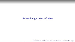 Ad exchange point of view
18 / 50
Machine Learning for Digital Advertising - @datapythonista - @outreachdigit
 