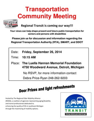 Transportation 
Community Meeting 
 
	
 