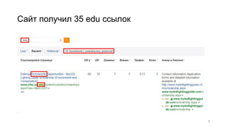 Сайт получил 35 edu ссылок
8
 