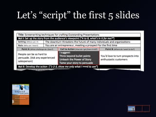 Let’s “script” the first 5 slides

 