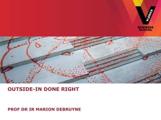 OUTSIDE-IN DONE RIGHT
PROF DR IR MARION DEBRUYNE
 