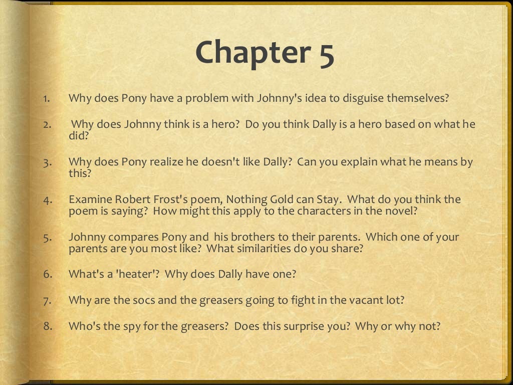 Outsiders Reflection & Discussion Questions