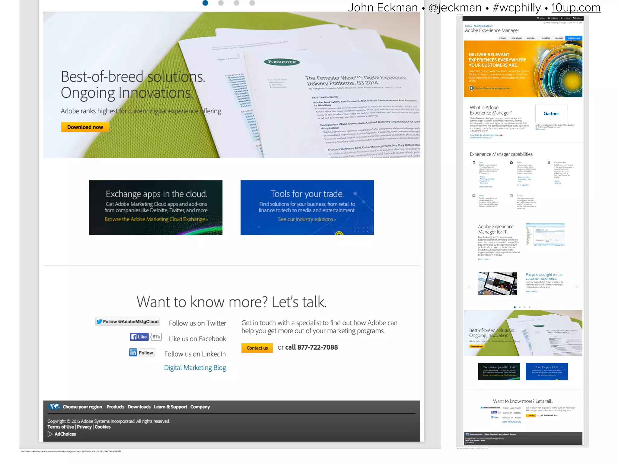 John Eckman • @jeckman • #wcphilly • 10up.com
 